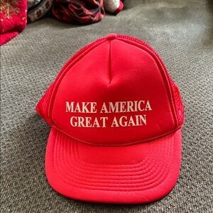 Red Trucker Hat with White Text